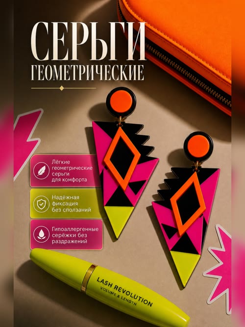 Серьги геометрические